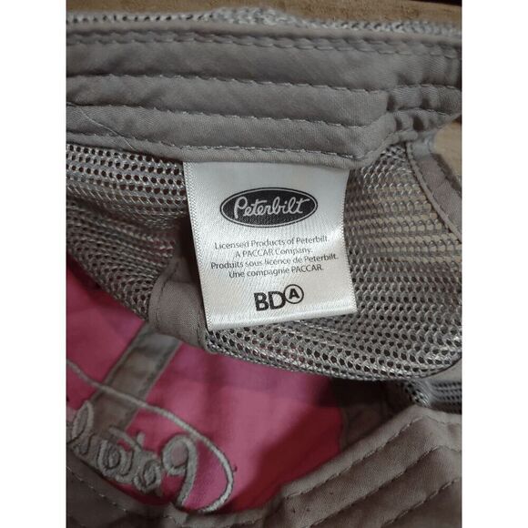 Peterbilt Pink and Gray Snapback Adjustable Truckers Hat Cap - Picture 3 of 5